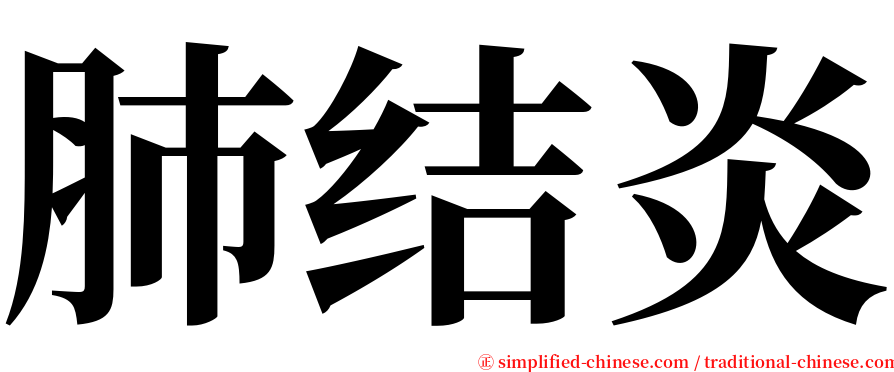 肺结炎 serif font