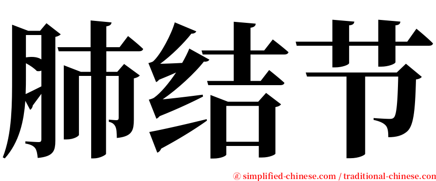 肺结节 serif font