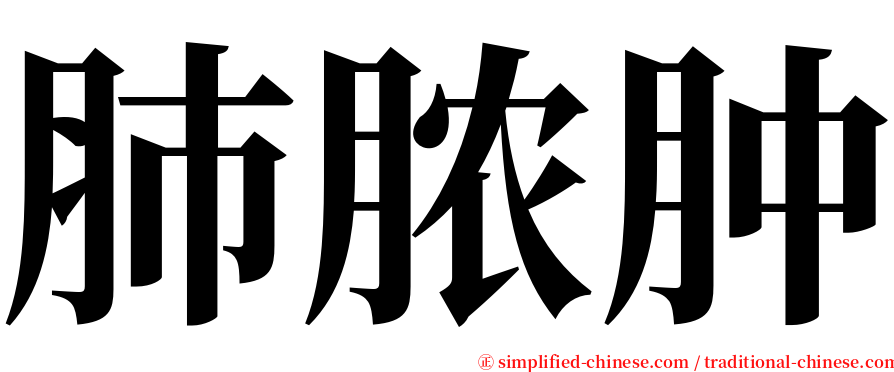 肺脓肿 serif font