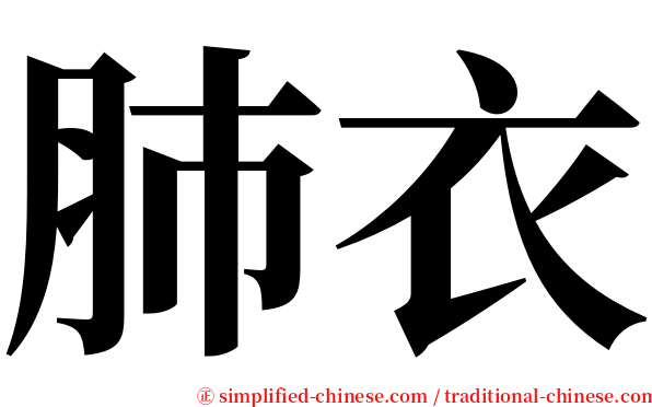 肺衣 serif font