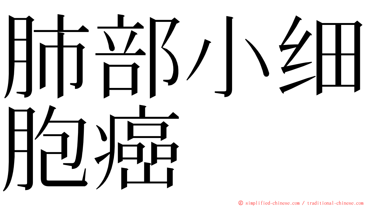 肺部小细胞癌 ming font