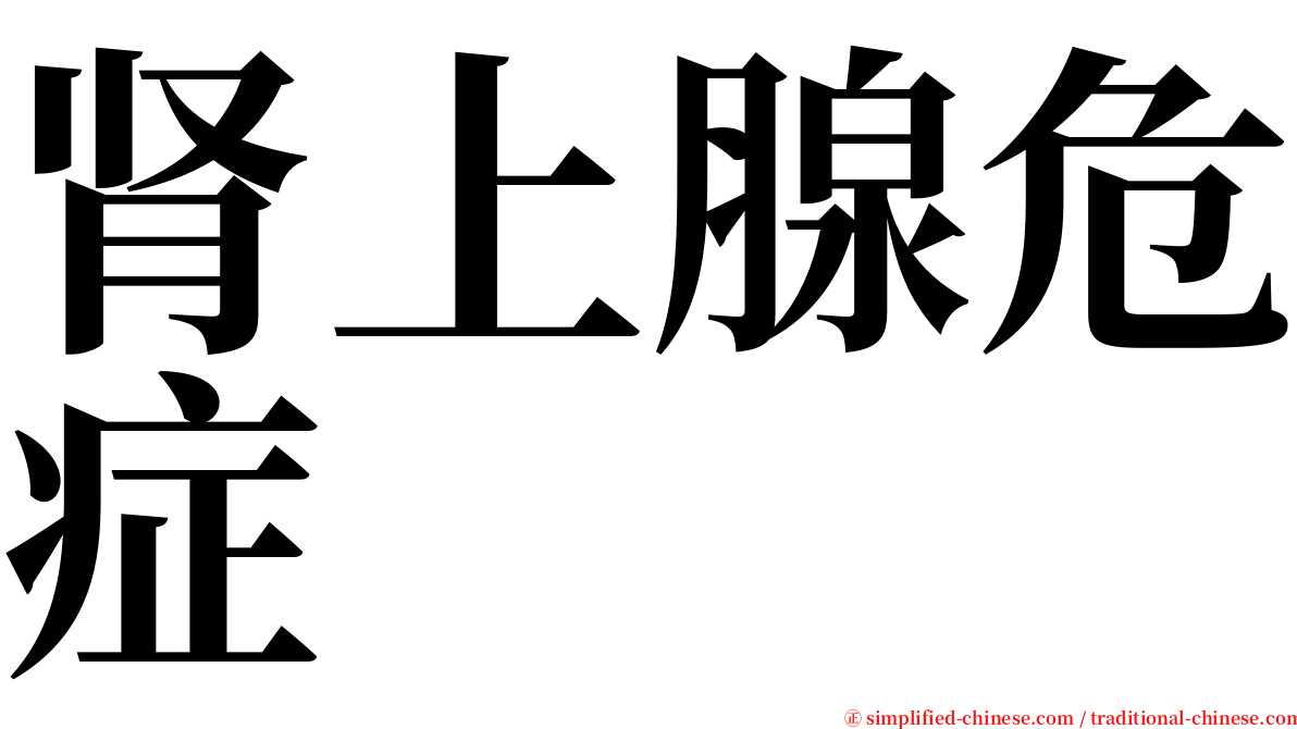 肾上腺危症 serif font