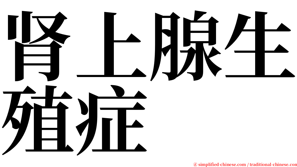 肾上腺生殖症 serif font