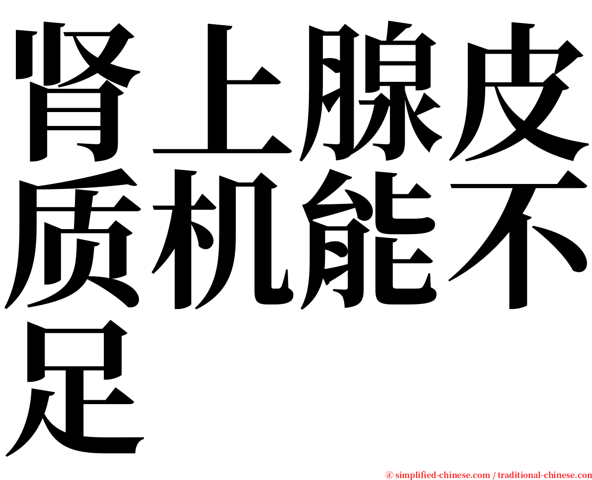 肾上腺皮质机能不足 serif font