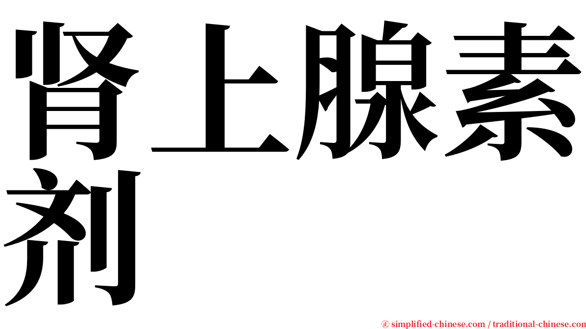 肾上腺素剂 serif font