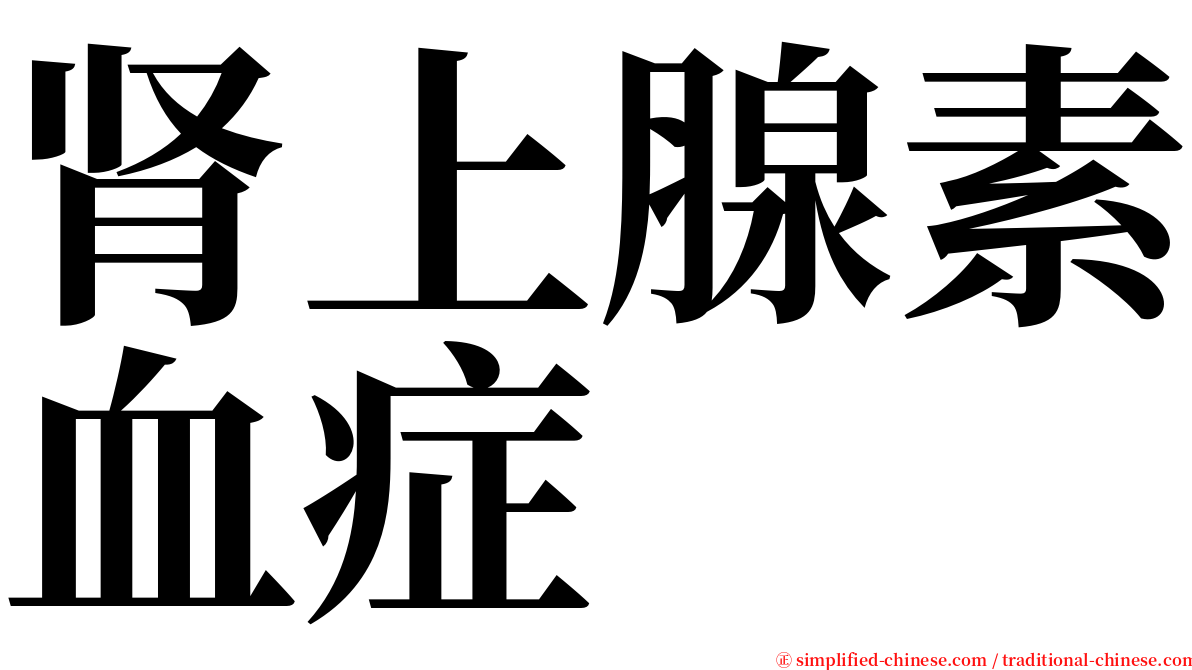 肾上腺素血症 serif font