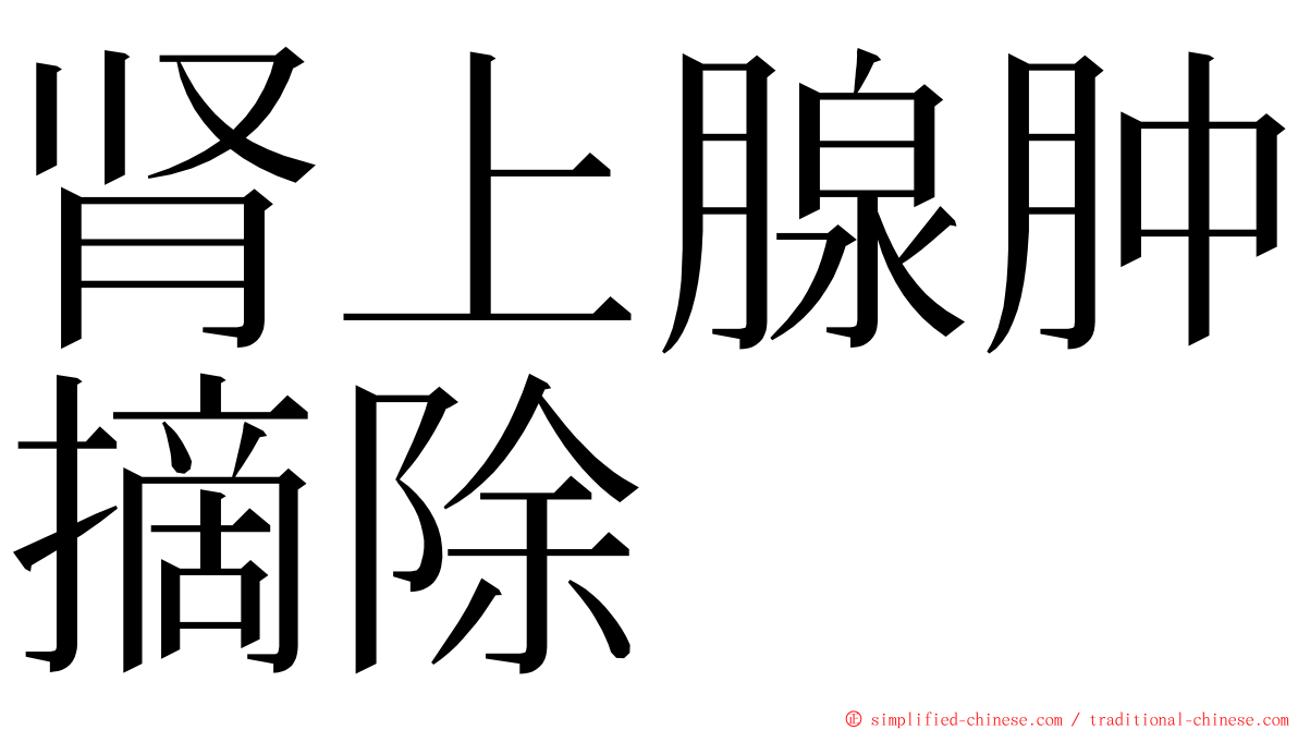 肾上腺肿摘除 ming font