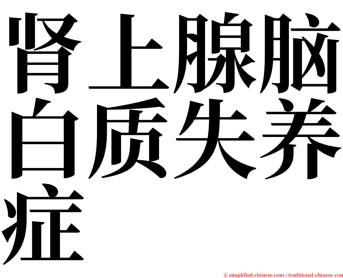 肾上腺脑白质失养症 serif font