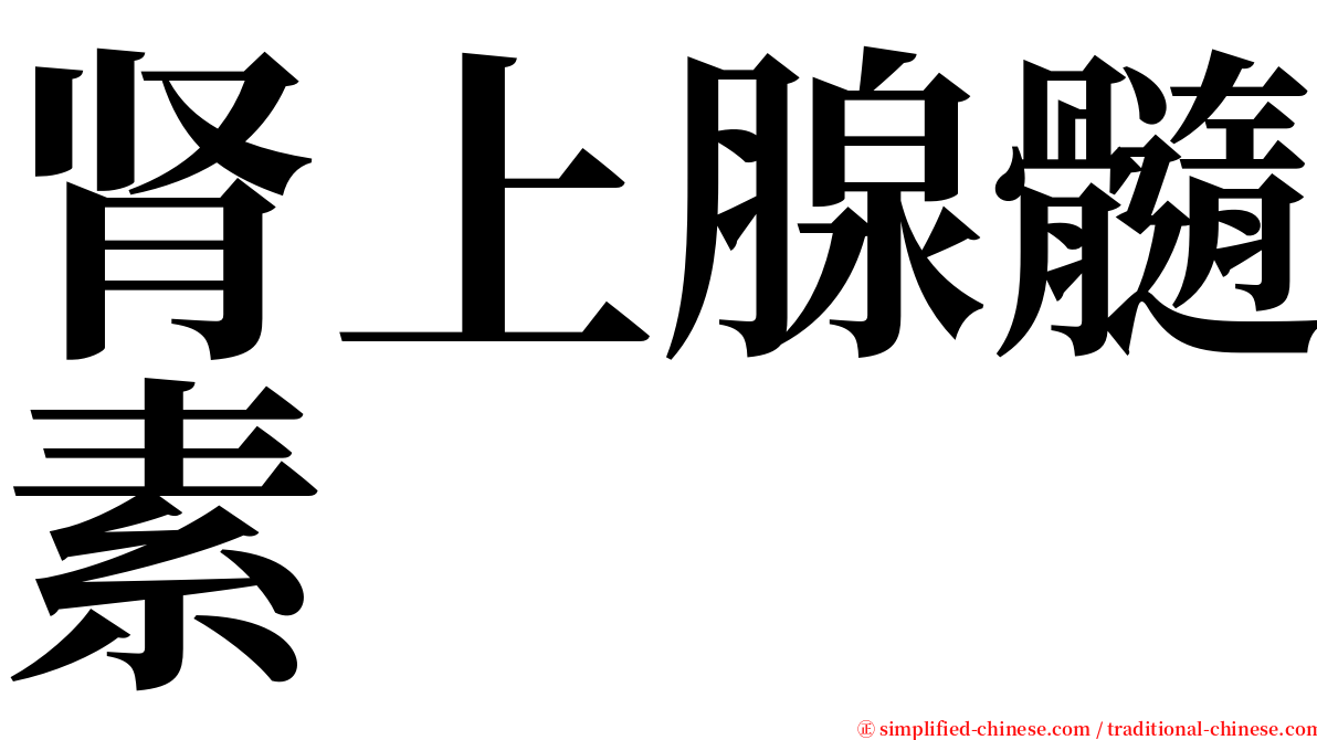 肾上腺髓素 serif font