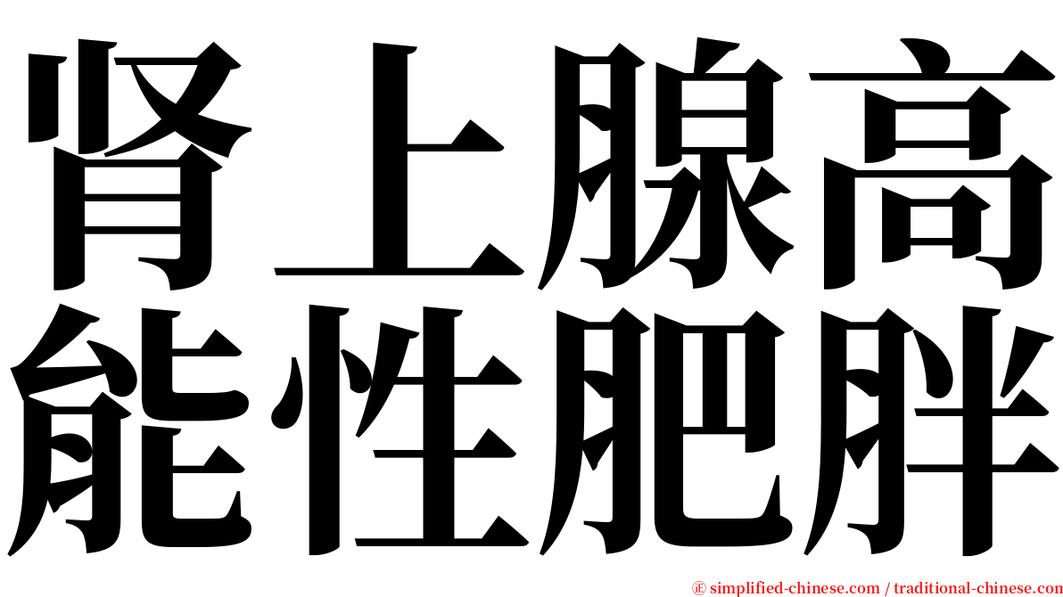 肾上腺高能性肥胖 serif font