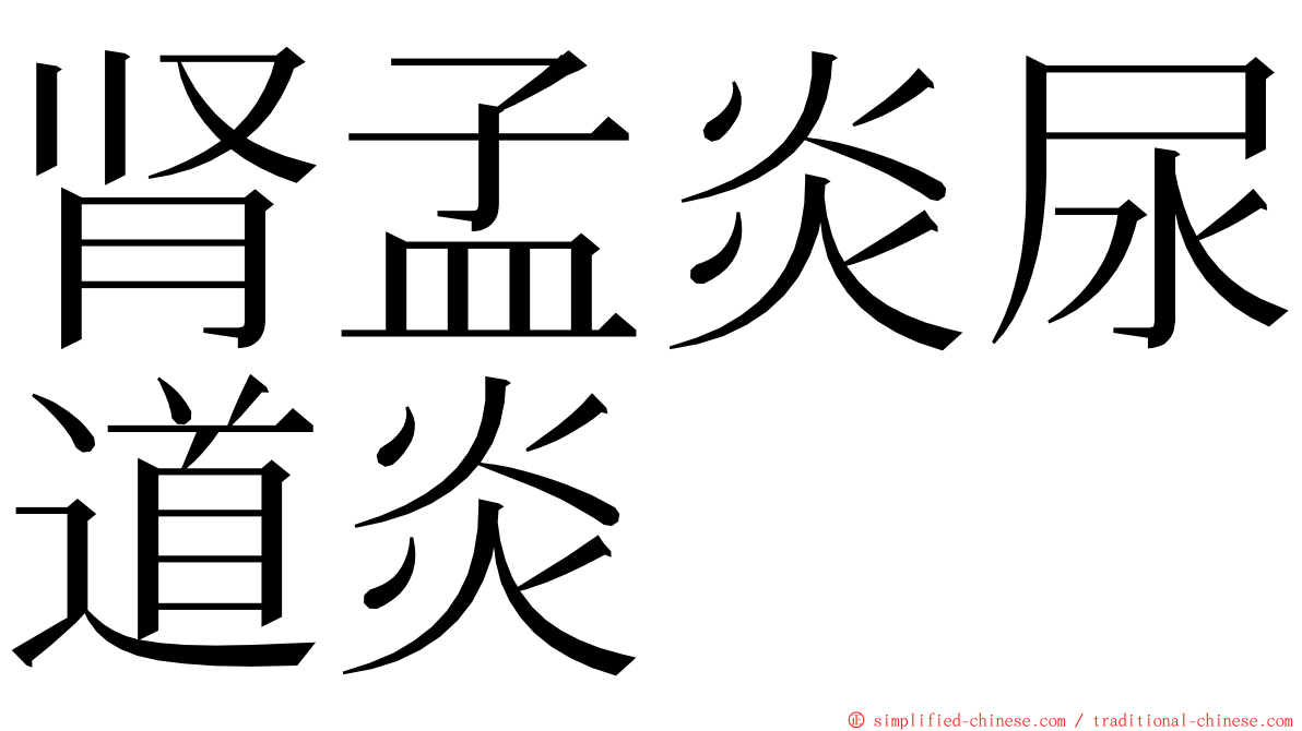 肾孟炎尿道炎 ming font