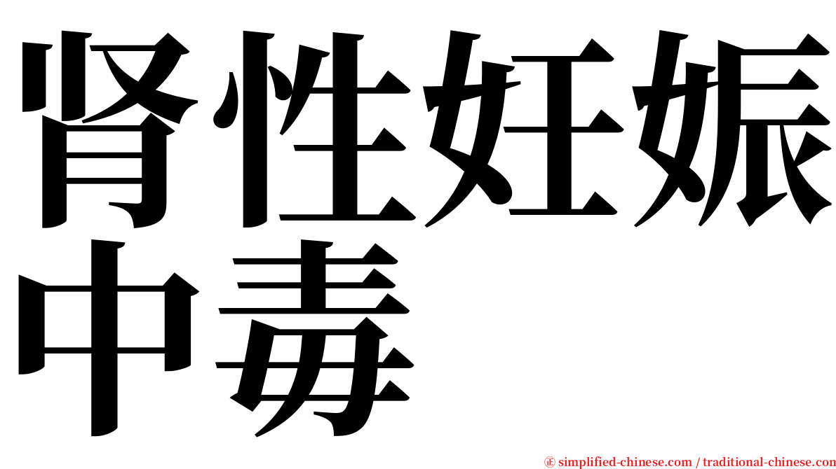 肾性妊娠中毒 serif font