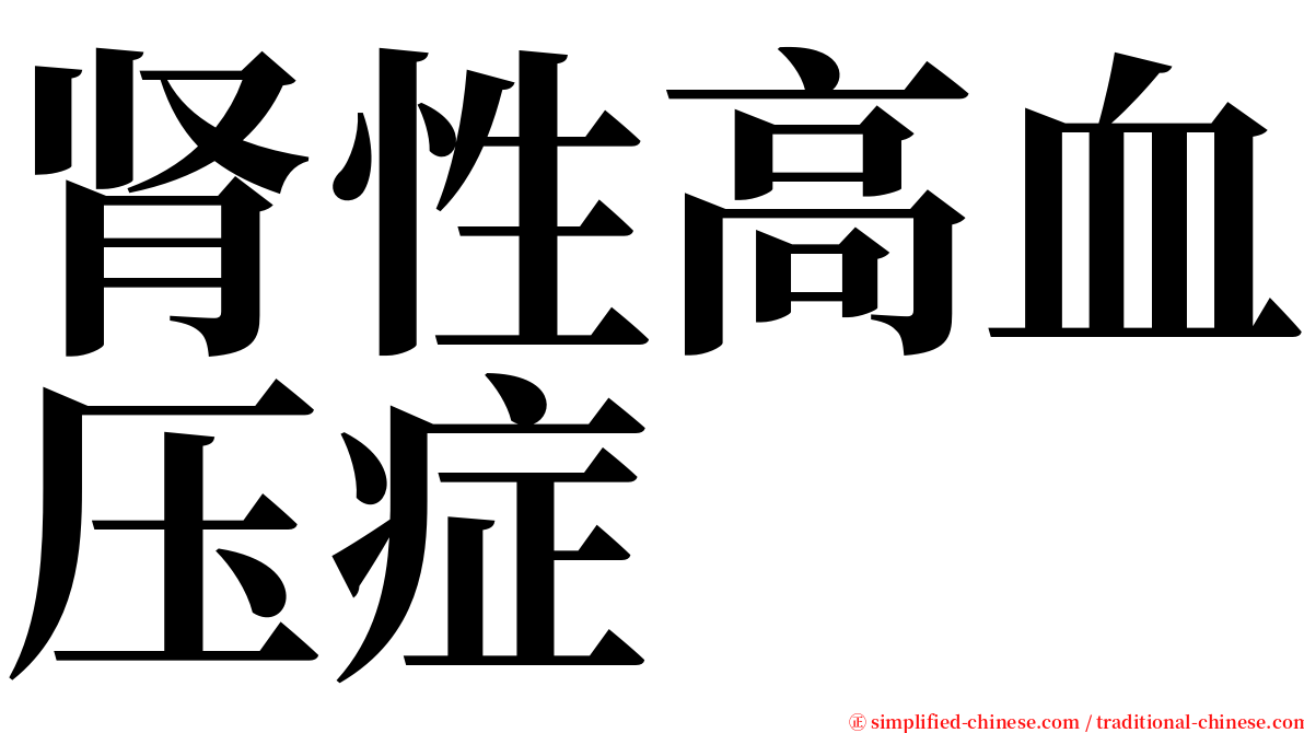 肾性高血压症 serif font