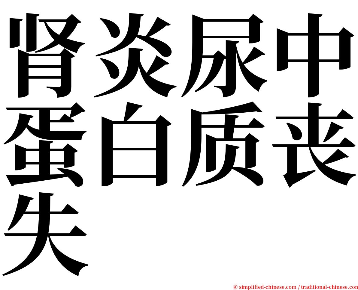 肾炎尿中蛋白质丧失 serif font