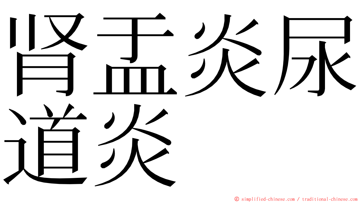 肾盂炎尿道炎 ming font