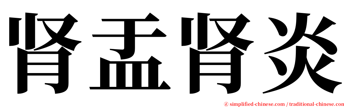 肾盂肾炎 serif font