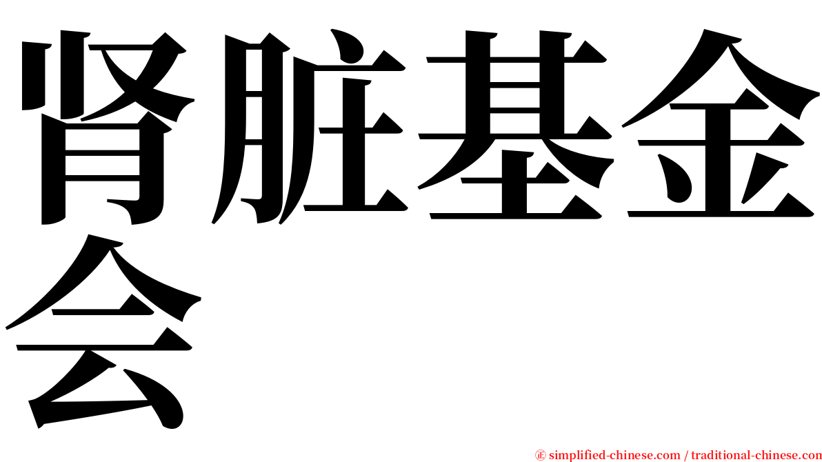 肾脏基金会 serif font