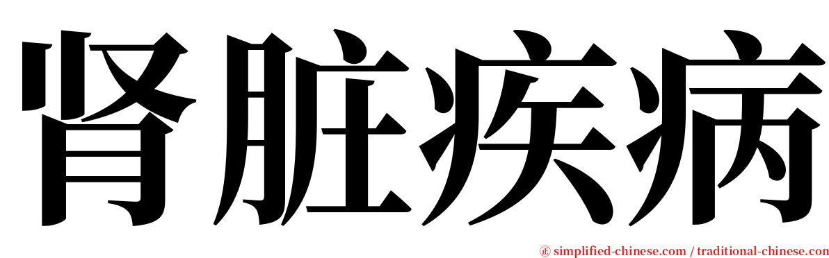 肾脏疾病 serif font