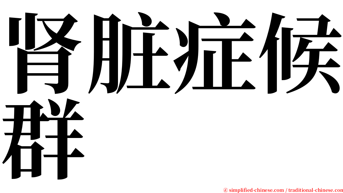 肾脏症候群 serif font