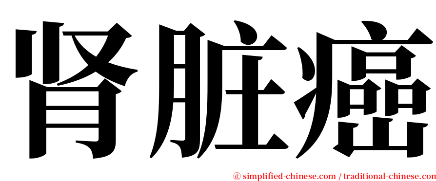 肾脏癌 serif font