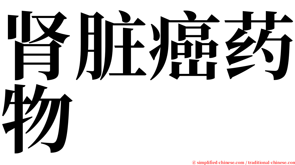 肾脏癌药物 serif font