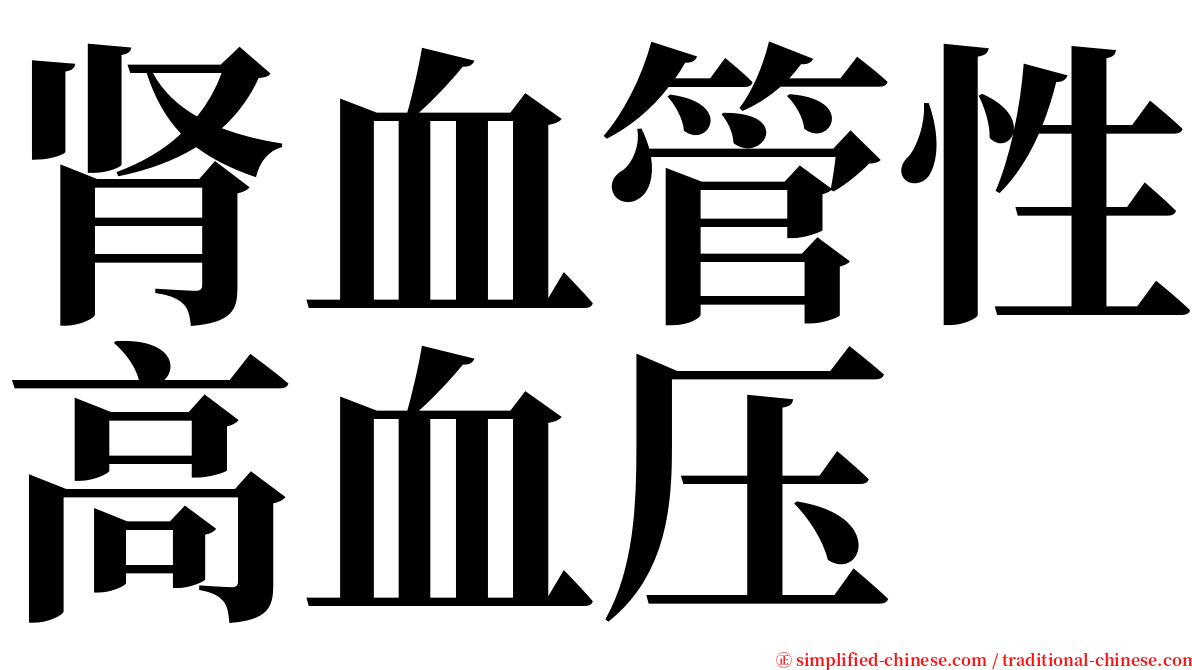 肾血管性高血压 serif font