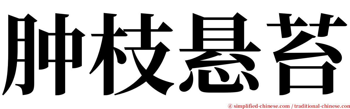 肿枝悬苔 serif font