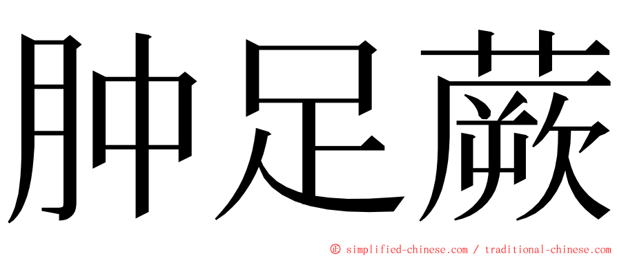 肿足蕨 ming font