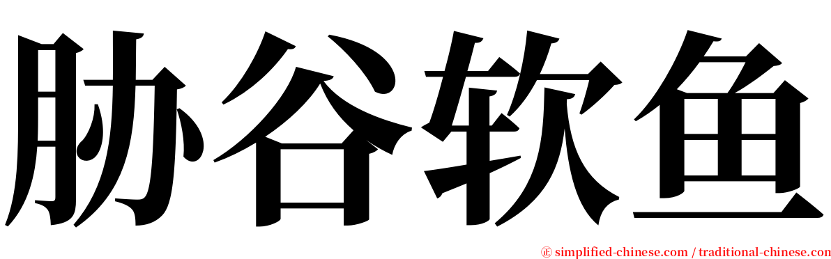 胁谷软鱼 serif font