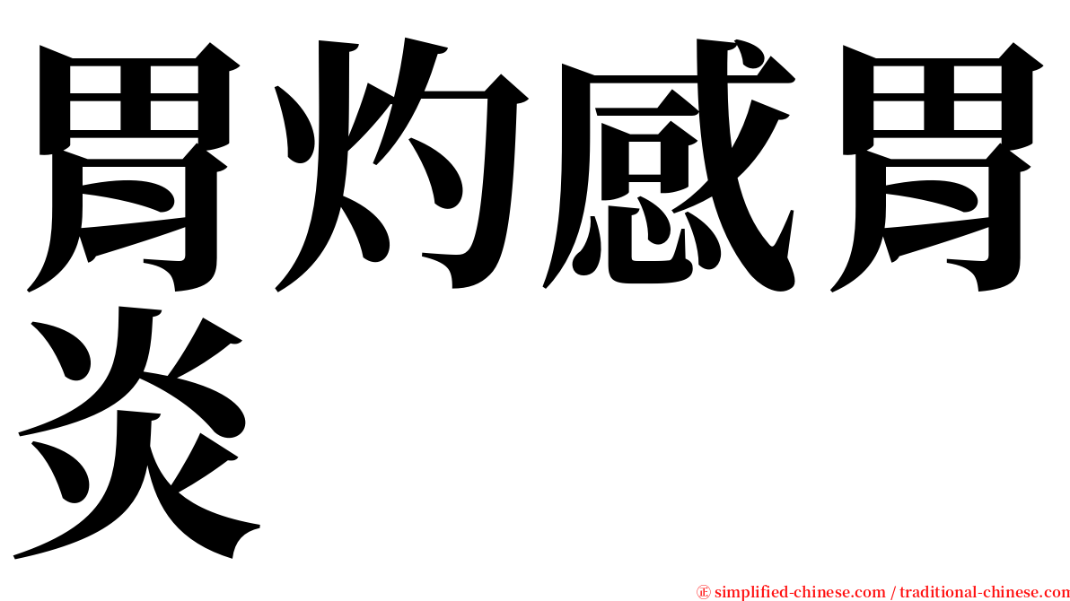 胃灼感胃炎 serif font