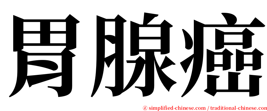 胃腺癌 serif font