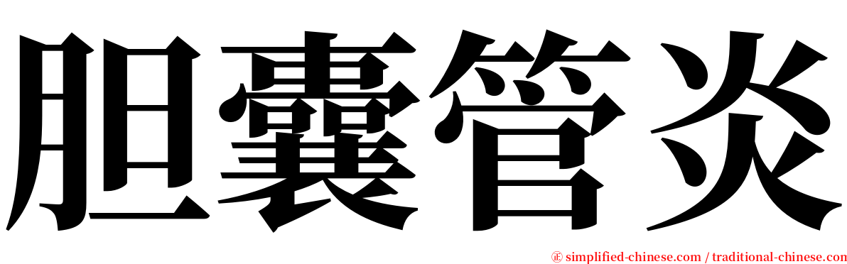 胆囊管炎 serif font