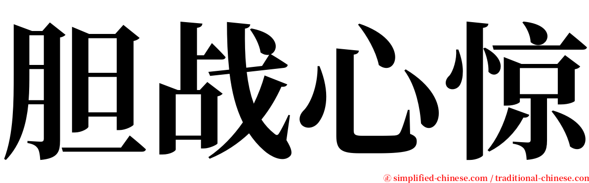 胆战心惊 serif font