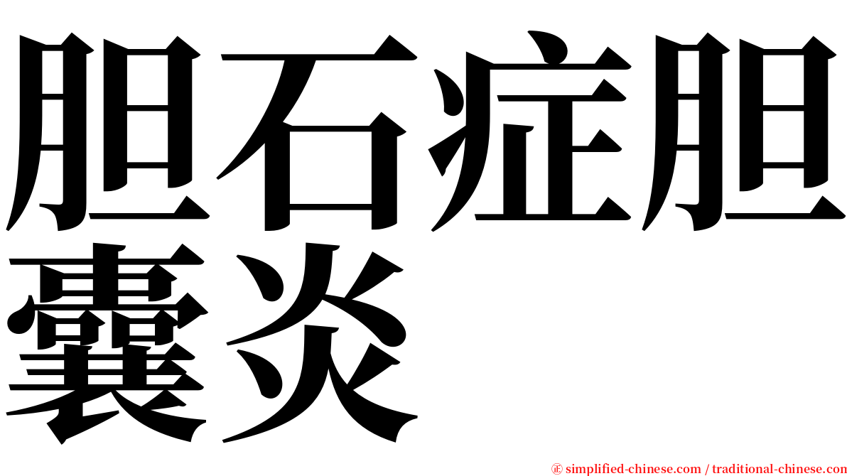 胆石症胆囊炎 serif font