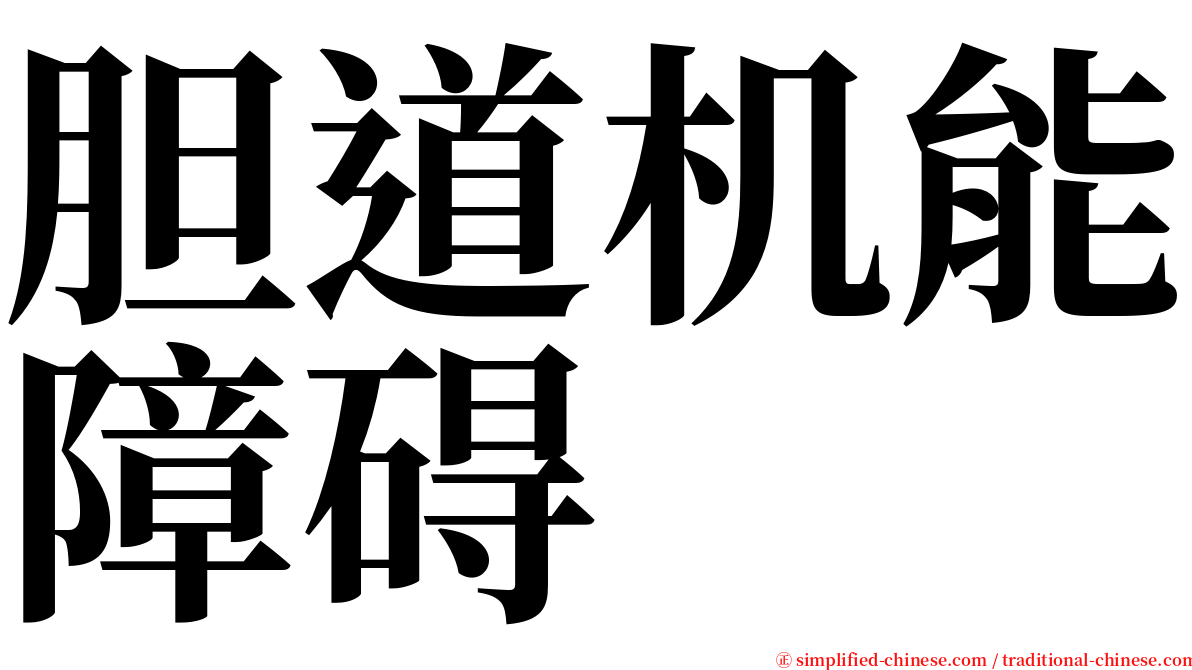 胆道机能障碍 serif font