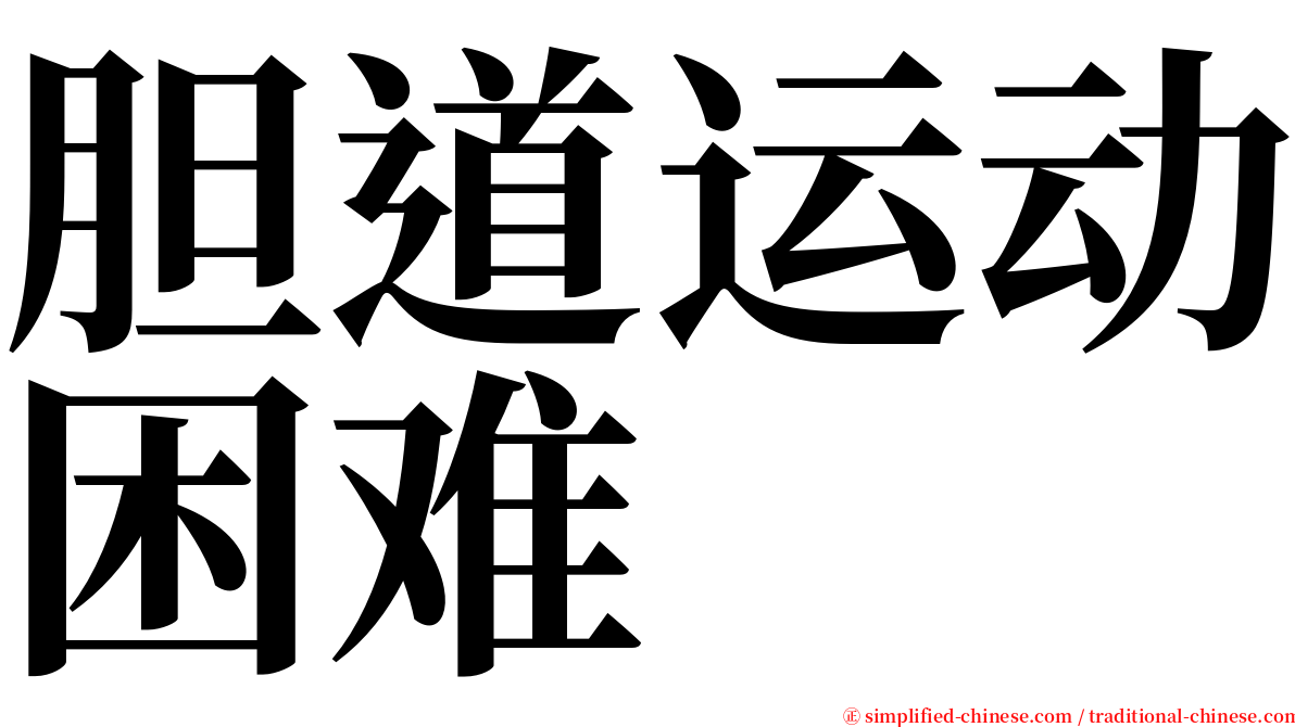 胆道运动困难 serif font