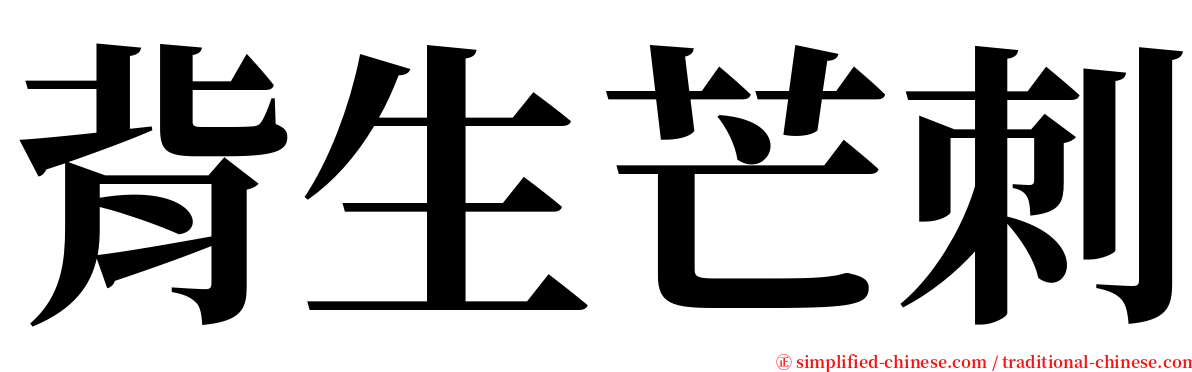 背生芒刺 serif font