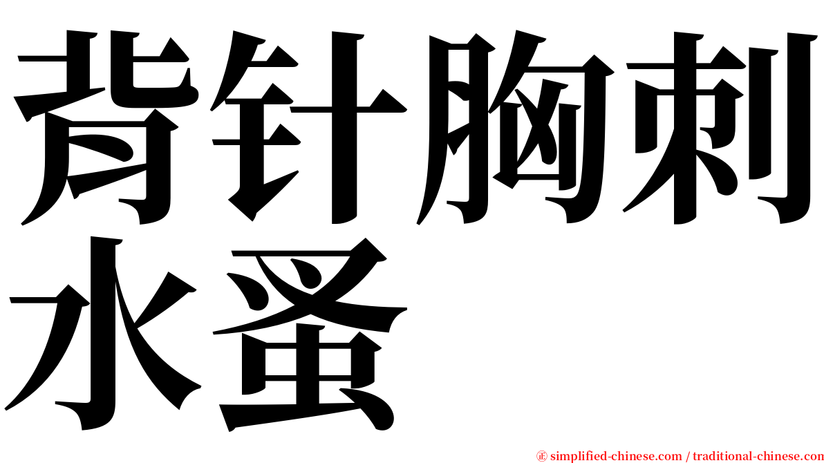 背针胸刺水蚤 serif font