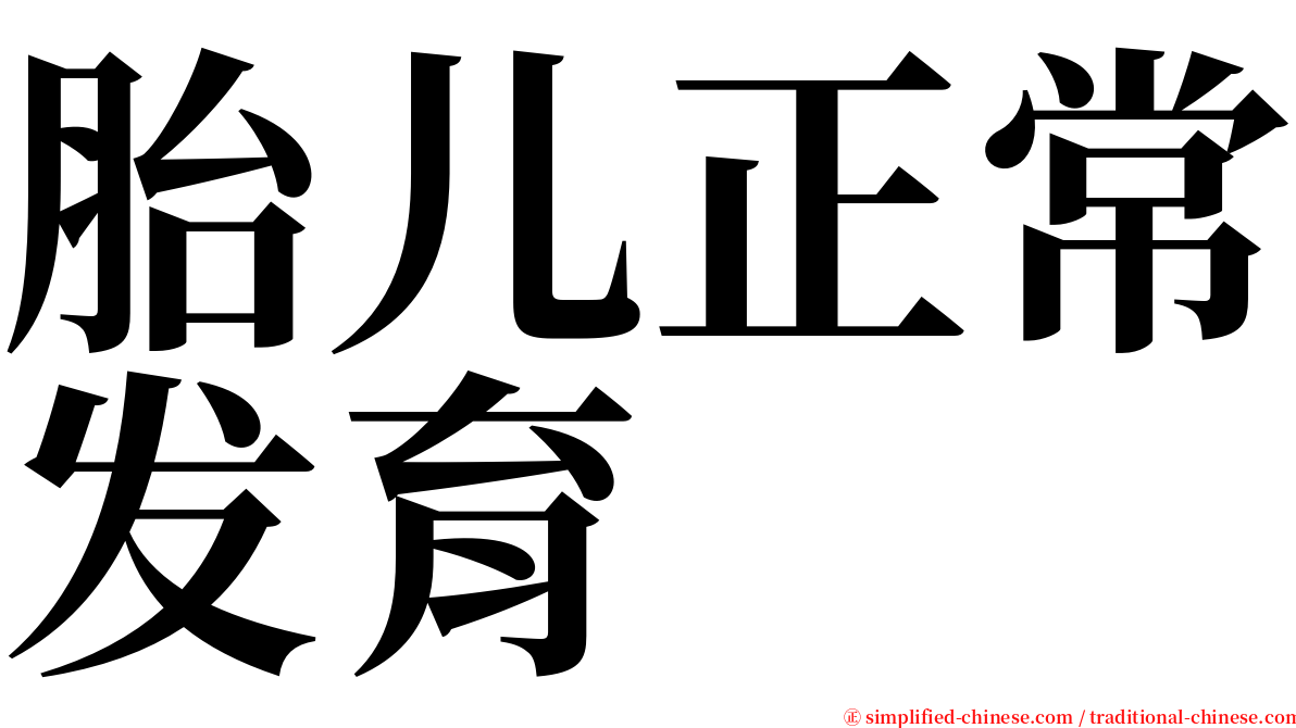 胎儿正常发育 serif font