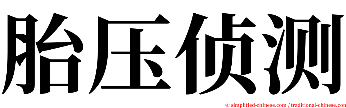 胎压侦测 serif font