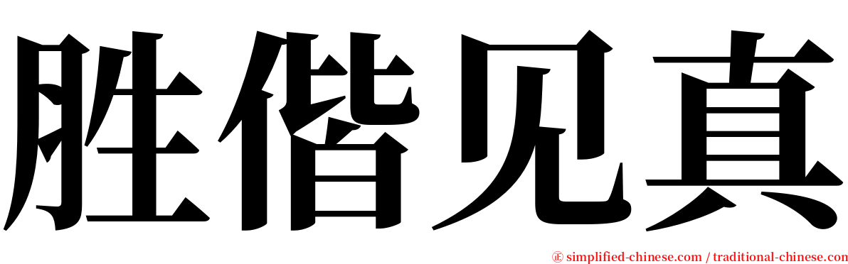 胜偕见真 serif font