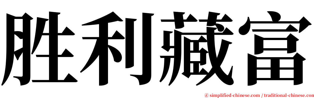 胜利藏富 serif font