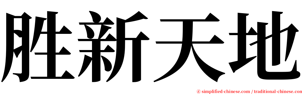 胜新天地 serif font