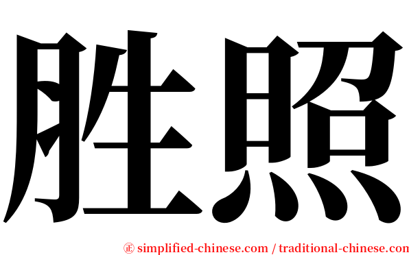 胜照 serif font