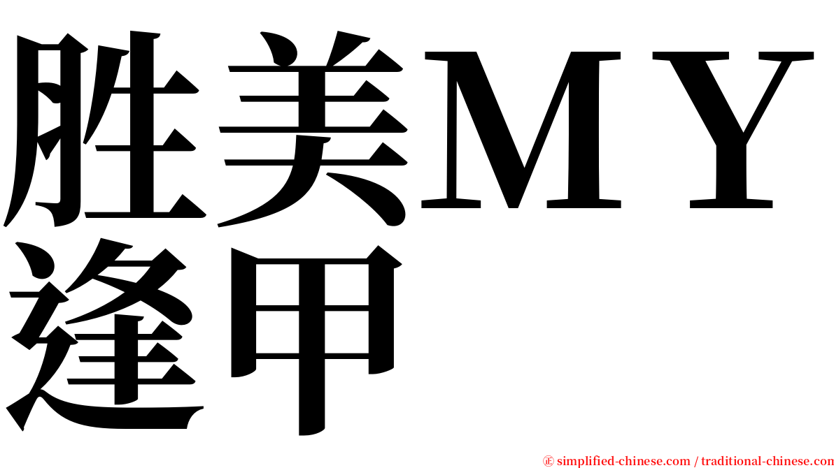 胜美ＭＹ逢甲 serif font