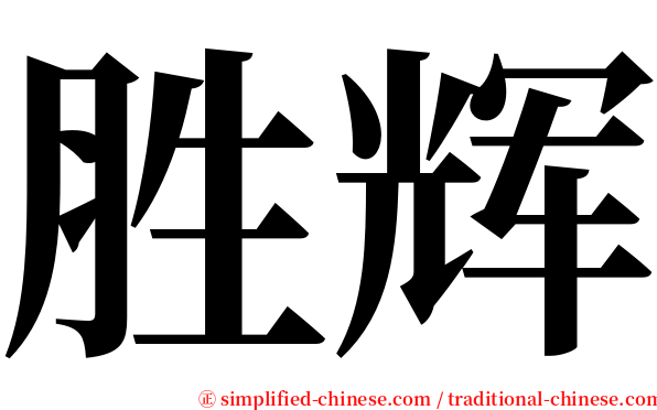 胜辉 serif font