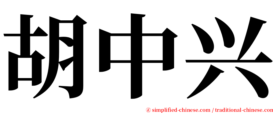 胡中兴 serif font