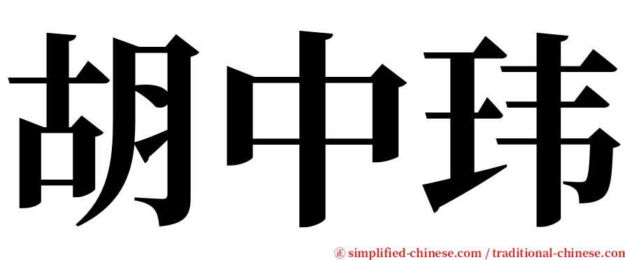 胡中玮 serif font