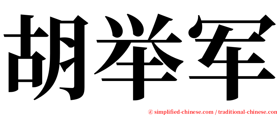 胡举军 serif font