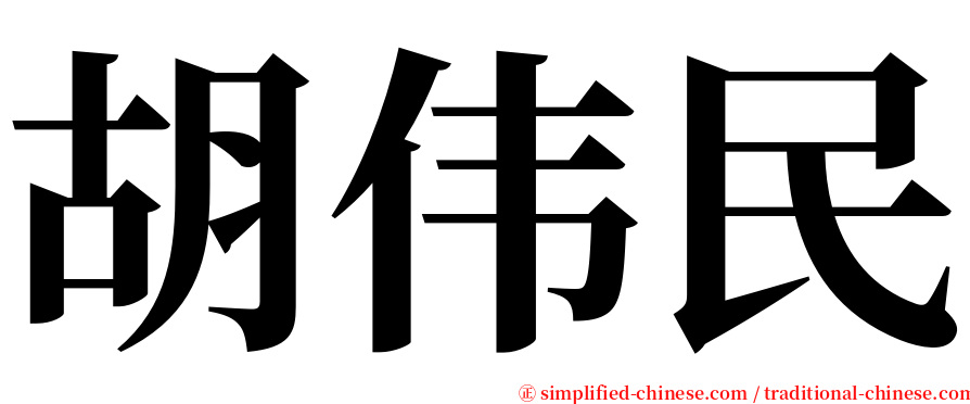 胡伟民 serif font